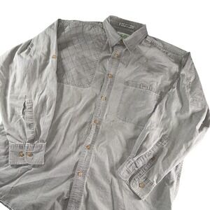Orvis Buzz Off Shirt Mens Large Gray Long Sleeve Button Up Hunting Quilted